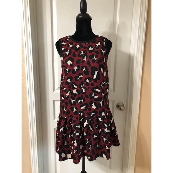 burgundy leopard print dress